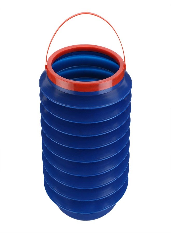 THE QUIRK BOX The Collapsible Plastic Bucket Dustbin Folding Organizer for Storage Box for Car and Home - 4 litres - Blue Color - Image 1